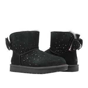 UGG Australia Classic Mini Stargirl Bow Black Boots Women's Size Size 9